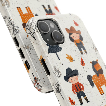 Cowboy Adventures Tough iPhone Case – Cute Western Theme, Dual - Layer Protection - BOGO Cases