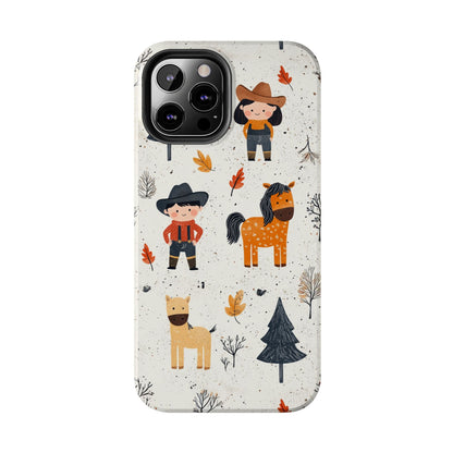 Cowboy Adventures Tough iPhone Case – Cute Western Theme, Dual - Layer Protection - BOGO Cases