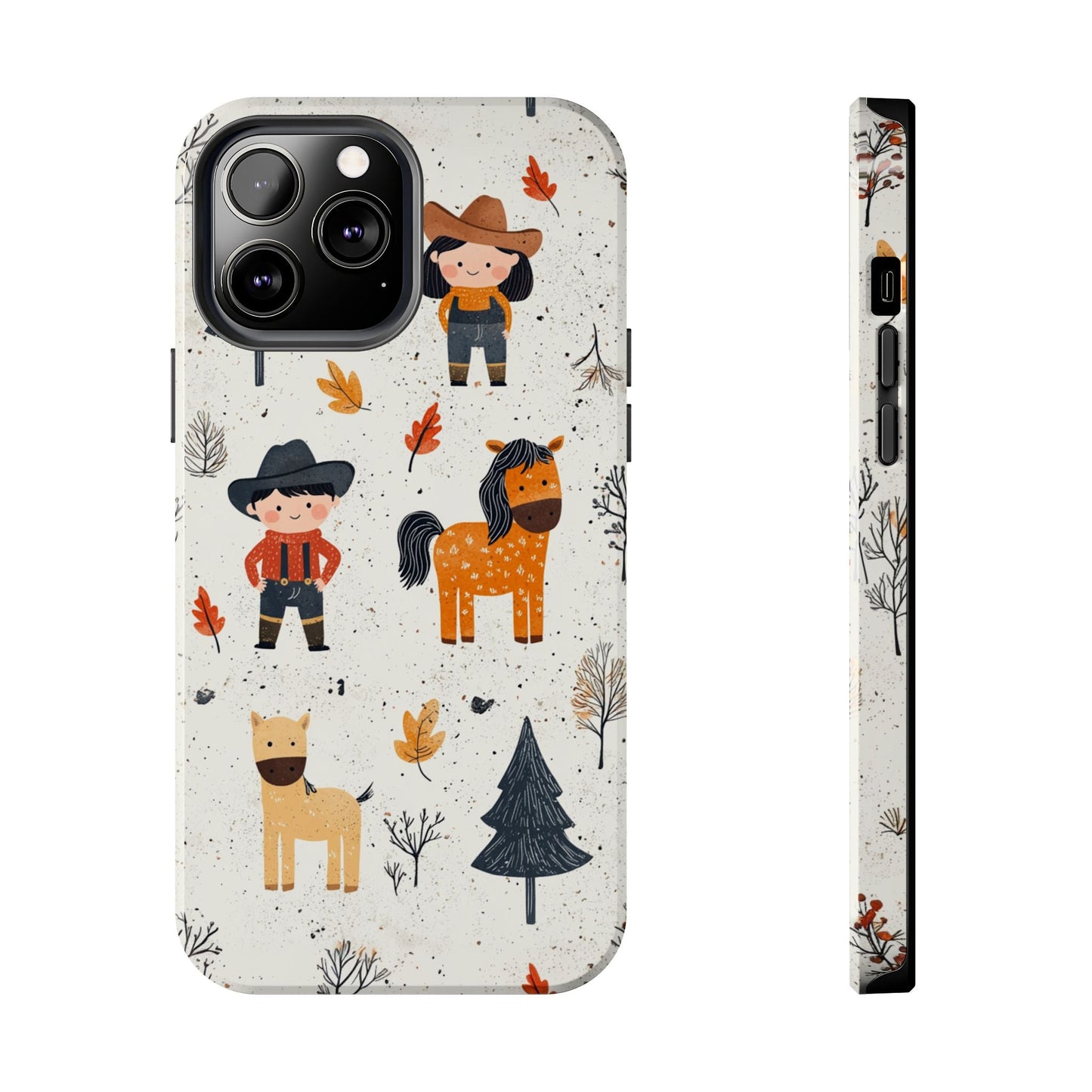 Cowboy Adventures Tough iPhone Case – Cute Western Theme, Dual - Layer Protection - BOGO Cases