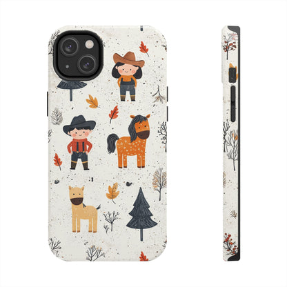 Cowboy Adventures Tough iPhone Case – Cute Western Theme, Dual - Layer Protection - BOGO Cases