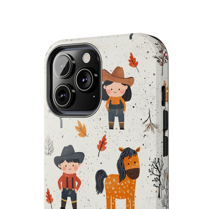 Cowboy Adventures Tough iPhone Case – Cute Western Theme, Dual - Layer Protection - BOGO Cases