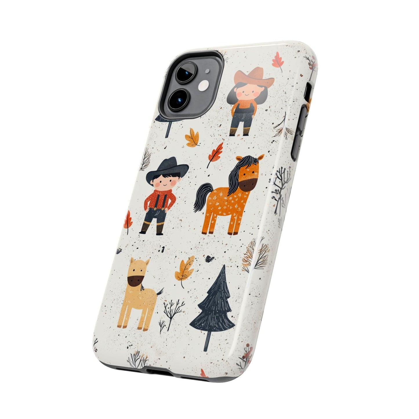 Cowboy Adventures Tough iPhone Case – Cute Western Theme, Dual - Layer Protection - BOGO Cases