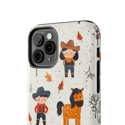 Cowboy Adventures Tough iPhone Case – Cute Western Theme, Dual - Layer Protection - BOGO Cases