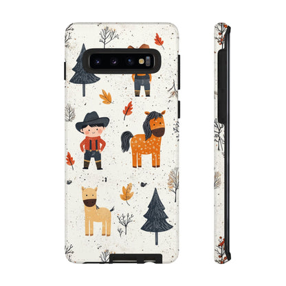 Cowboy Adventures Tough Samsung Galaxy Case – Cute Western Theme, Dual - Layer Protection - BOGO Cases