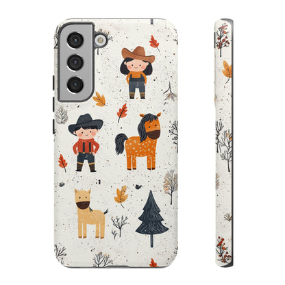 Cowboy Adventures Tough Samsung Galaxy Case – Cute Western Theme, Dual - Layer Protection - BOGO Cases