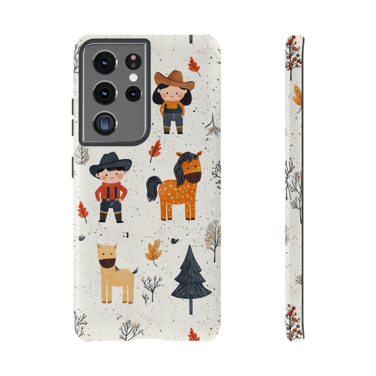 Cowboy Adventures Tough Samsung Galaxy Case – Cute Western Theme, Dual - Layer Protection - BOGO Cases