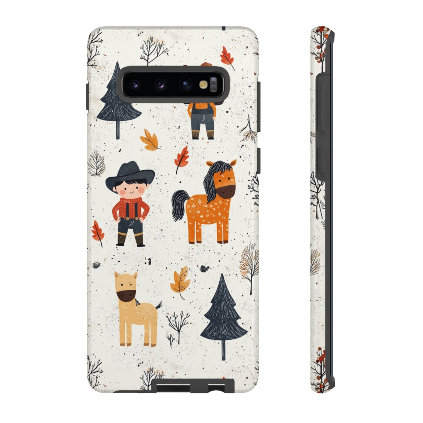 Cowboy Adventures Tough Samsung Galaxy Case – Cute Western Theme, Dual - Layer Protection - BOGO Cases