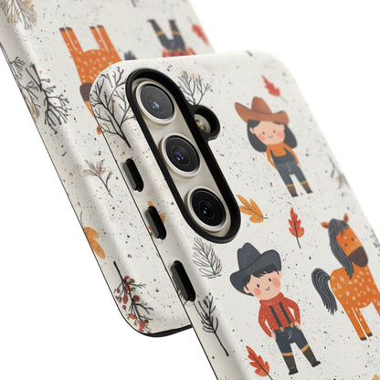 Cowboy Adventures Tough Samsung Galaxy Case – Cute Western Theme, Dual - Layer Protection - BOGO Cases