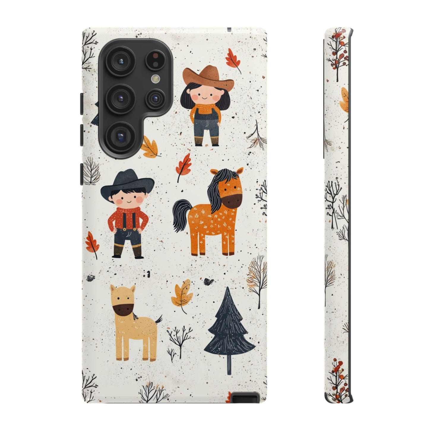 Cowboy Adventures Tough Samsung Galaxy Case – Cute Western Theme, Dual - Layer Protection - BOGO Cases