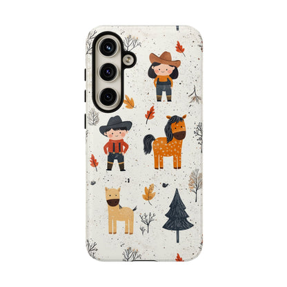 Cowboy Adventures Tough Samsung Galaxy Case – Cute Western Theme, Dual - Layer Protection - BOGO Cases