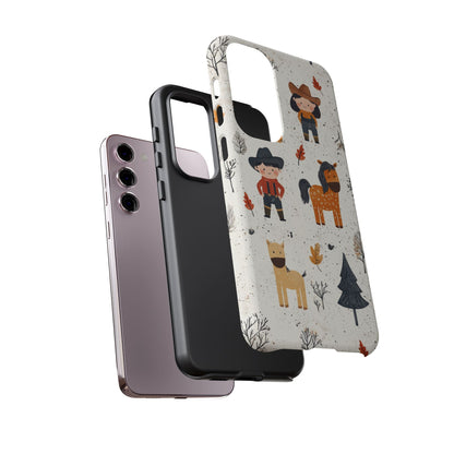 Cowboy Adventures Tough Samsung Galaxy Case – Cute Western Theme, Dual - Layer Protection - BOGO Cases