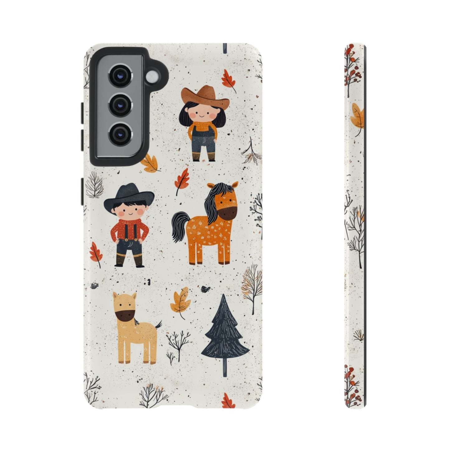 Cowboy Adventures Tough Samsung Galaxy Case – Cute Western Theme, Dual - Layer Protection - BOGO Cases