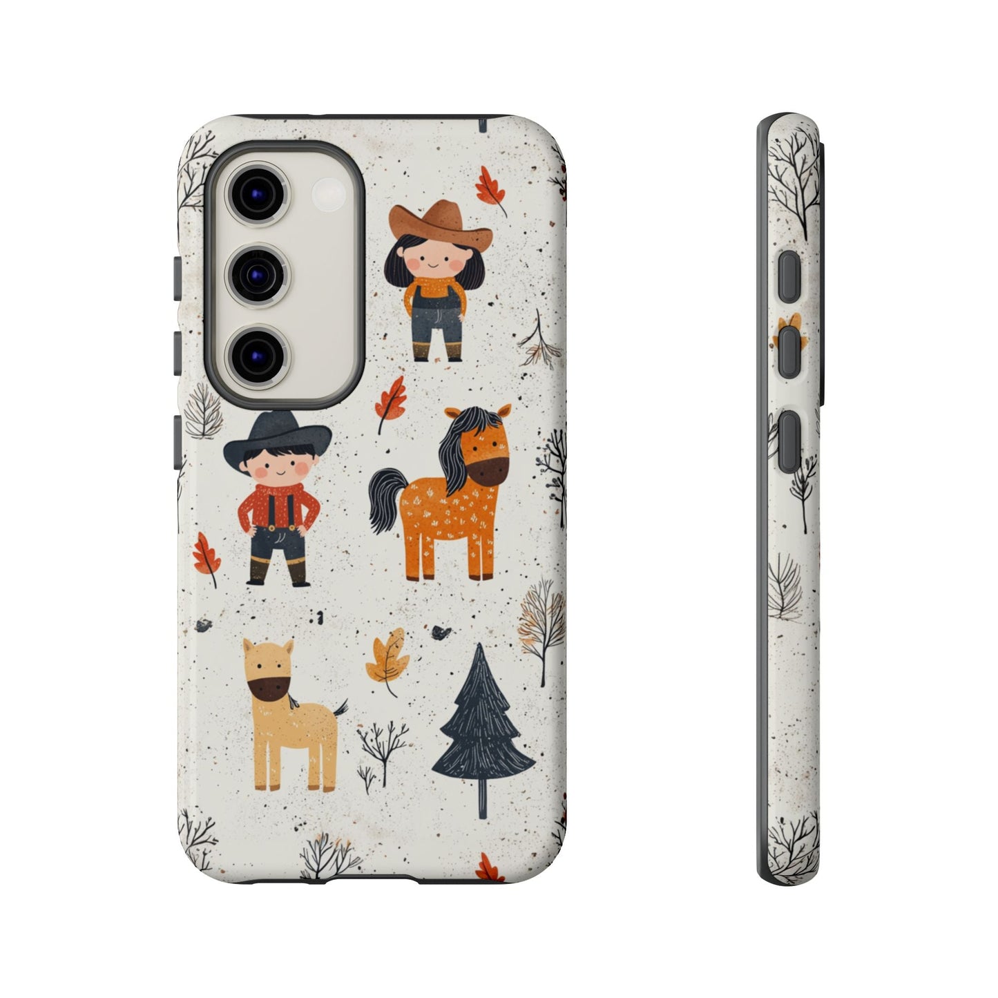 Cowboy Adventures Tough Samsung Galaxy Case – Cute Western Theme, Dual - Layer Protection - BOGO Cases