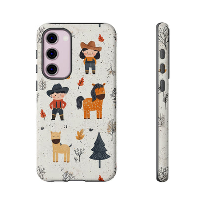 Cowboy Adventures Tough Samsung Galaxy Case – Cute Western Theme, Dual - Layer Protection - BOGO Cases