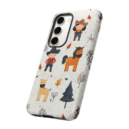 Cowboy Adventures Tough Samsung Galaxy Case – Cute Western Theme, Dual - Layer Protection - BOGO Cases