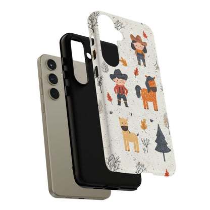 Cowboy Adventures Tough Samsung Galaxy Case – Cute Western Theme, Dual - Layer Protection - BOGO Cases