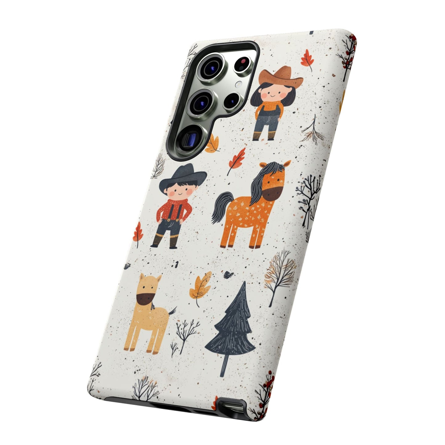 Cowboy Adventures Tough Samsung Galaxy Case – Cute Western Theme, Dual - Layer Protection - BOGO Cases