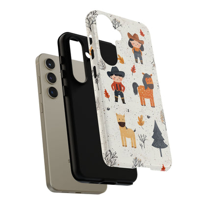 Cowboy Adventures Tough Samsung Galaxy Case – Cute Western Theme, Dual - Layer Protection - BOGO Cases