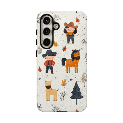 Cowboy Adventures Tough Samsung Galaxy Case – Cute Western Theme, Dual - Layer Protection - BOGO Cases