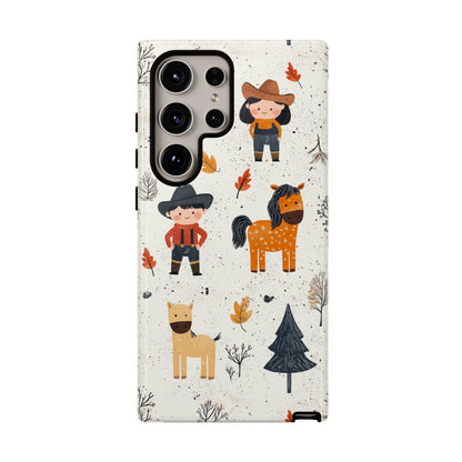 Cowboy Adventures Tough Samsung Galaxy Case – Cute Western Theme, Dual - Layer Protection - BOGO Cases