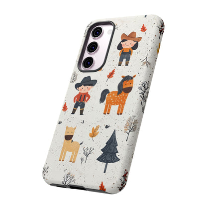 Cowboy Adventures Tough Samsung Galaxy Case – Cute Western Theme, Dual - Layer Protection - BOGO Cases