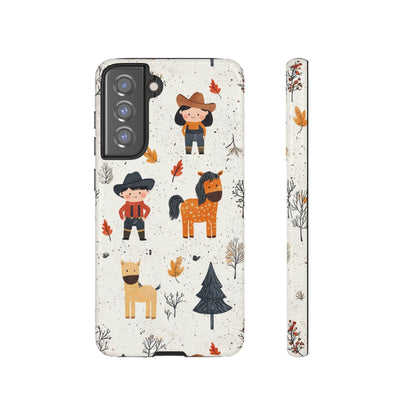 Cowboy Adventures Tough Samsung Galaxy Case – Cute Western Theme, Dual - Layer Protection - BOGO Cases