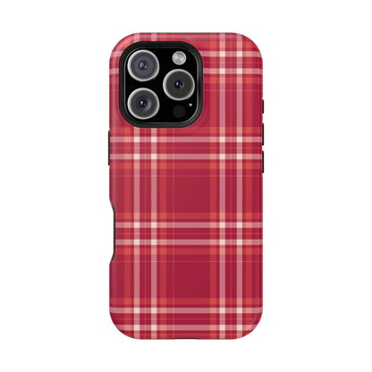 Crimson Check MagSafe iPhone Case - BOGO Cases