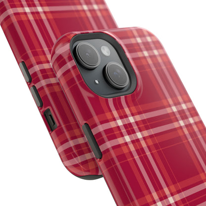 Crimson Check MagSafe iPhone Case - BOGO Cases
