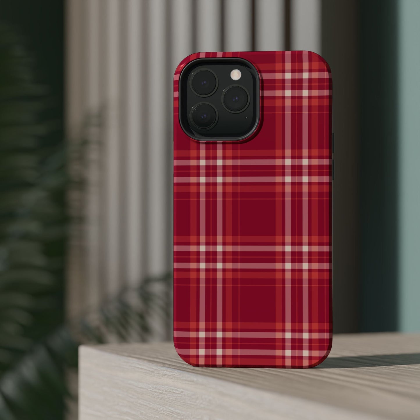 Crimson Check MagSafe iPhone Case - BOGO Cases