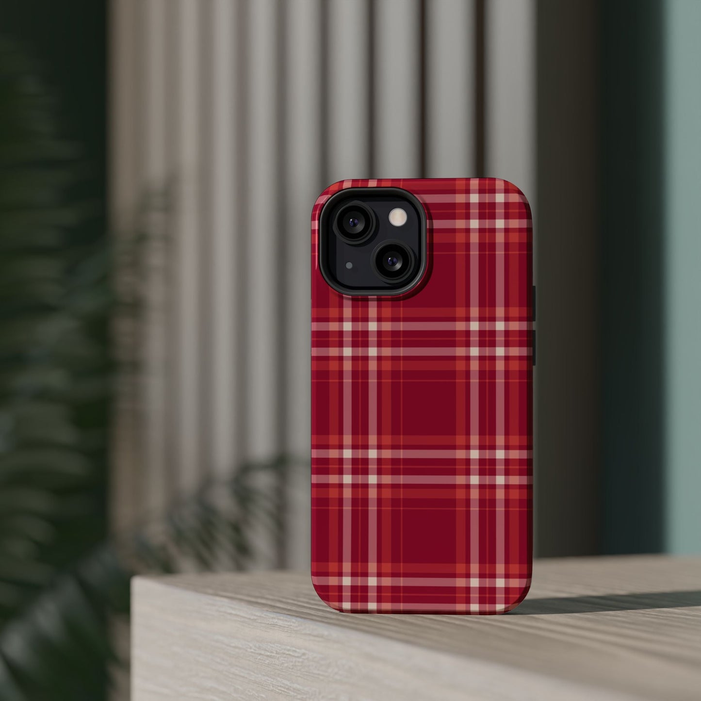 Crimson Check MagSafe iPhone Case - BOGO Cases