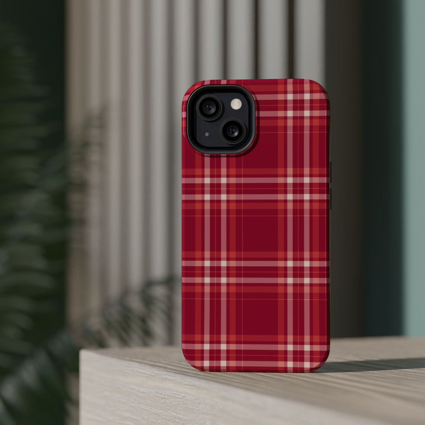 Crimson Check MagSafe iPhone Case - BOGO Cases