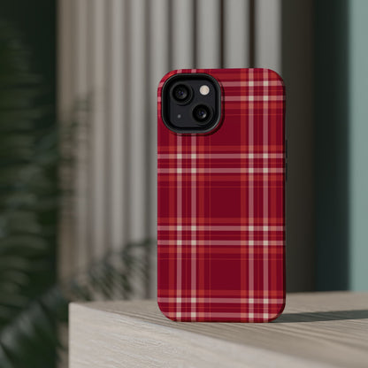 Crimson Check MagSafe iPhone Case - BOGO Cases