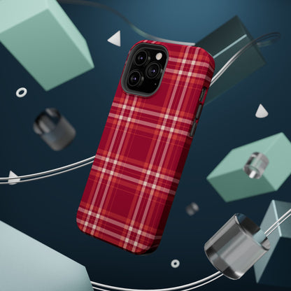 Crimson Check MagSafe iPhone Case - BOGO Cases