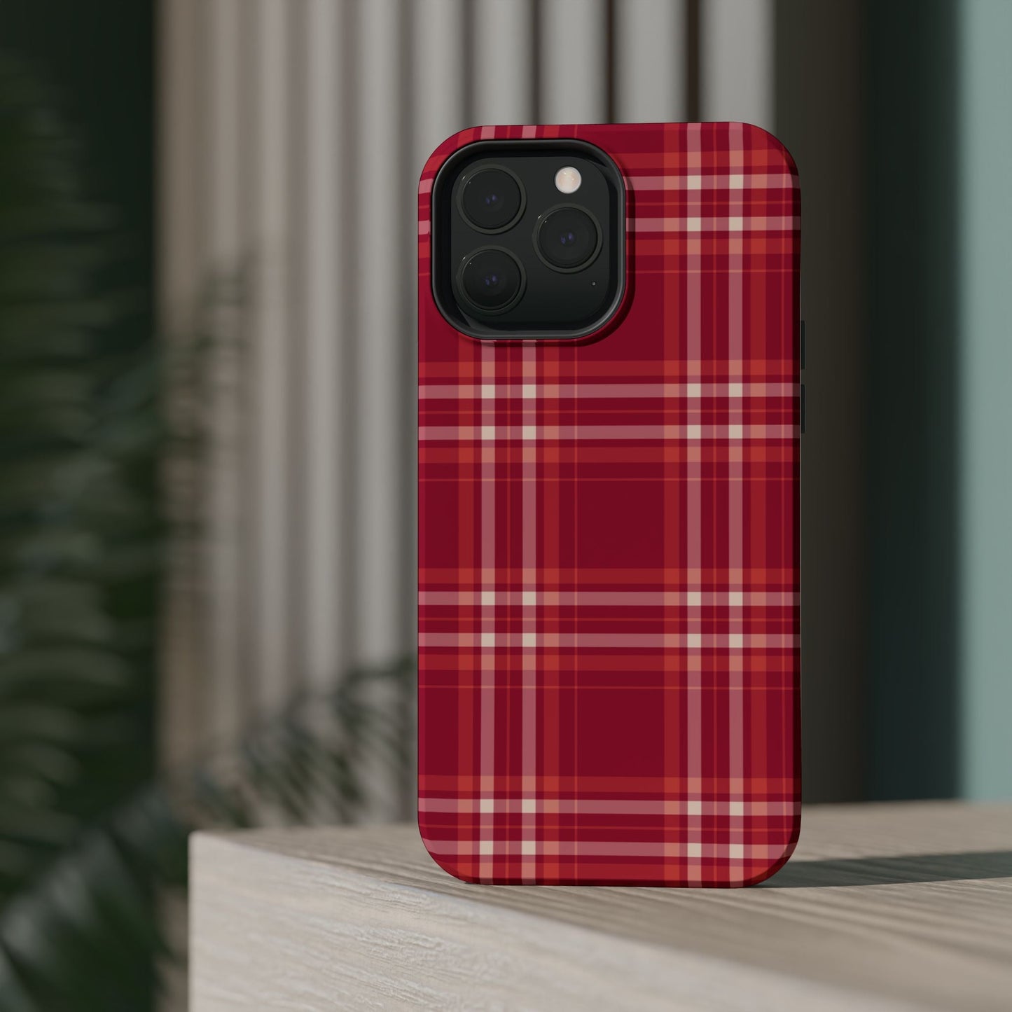 Crimson Check MagSafe iPhone Case - BOGO Cases