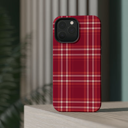 Crimson Check MagSafe iPhone Case - BOGO Cases