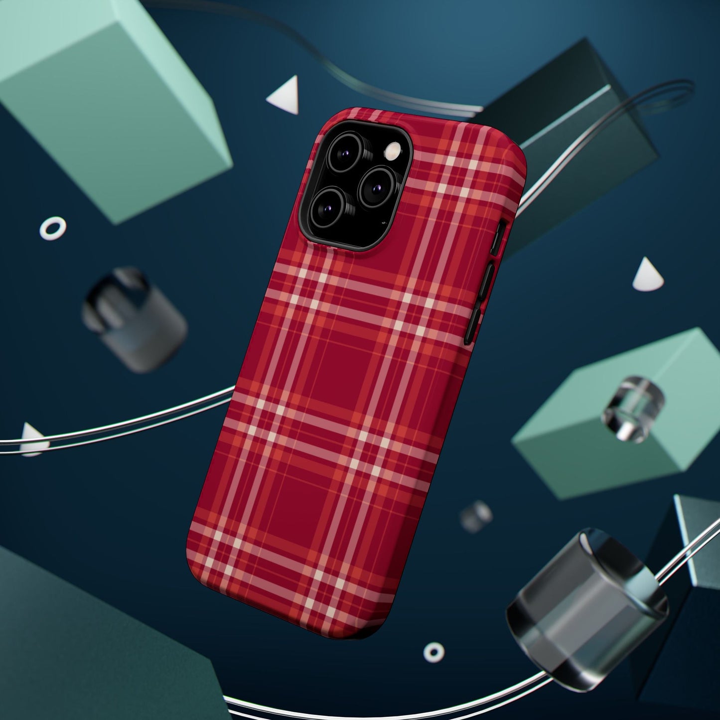 Crimson Check MagSafe iPhone Case - BOGO Cases