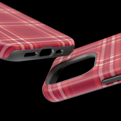 Crimson Check MagSafe iPhone Case - BOGO Cases