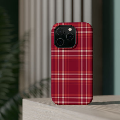 Crimson Check MagSafe iPhone Case - BOGO Cases