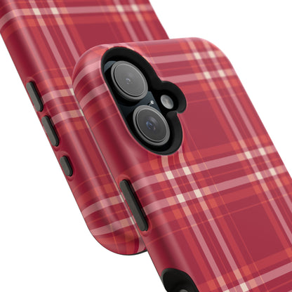 Crimson Check MagSafe iPhone Case - BOGO Cases