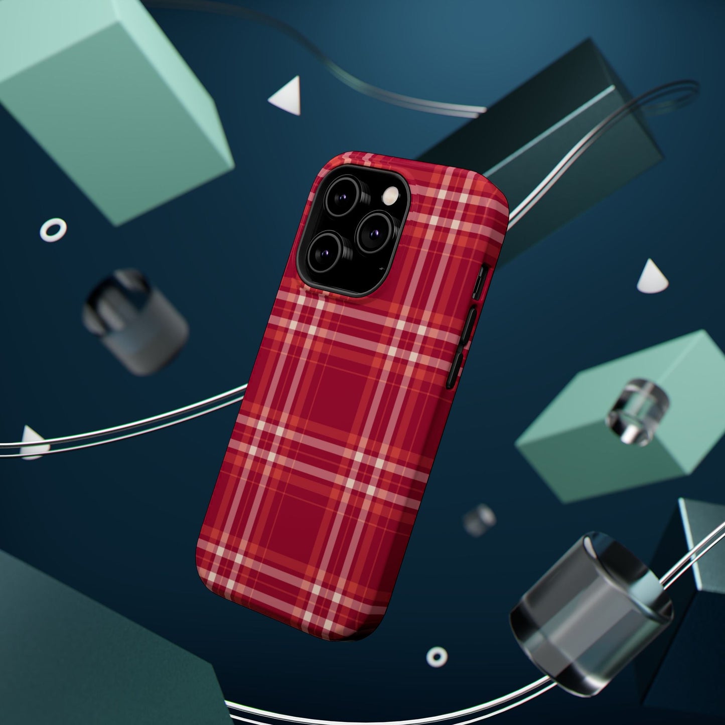 Crimson Check MagSafe iPhone Case - BOGO Cases