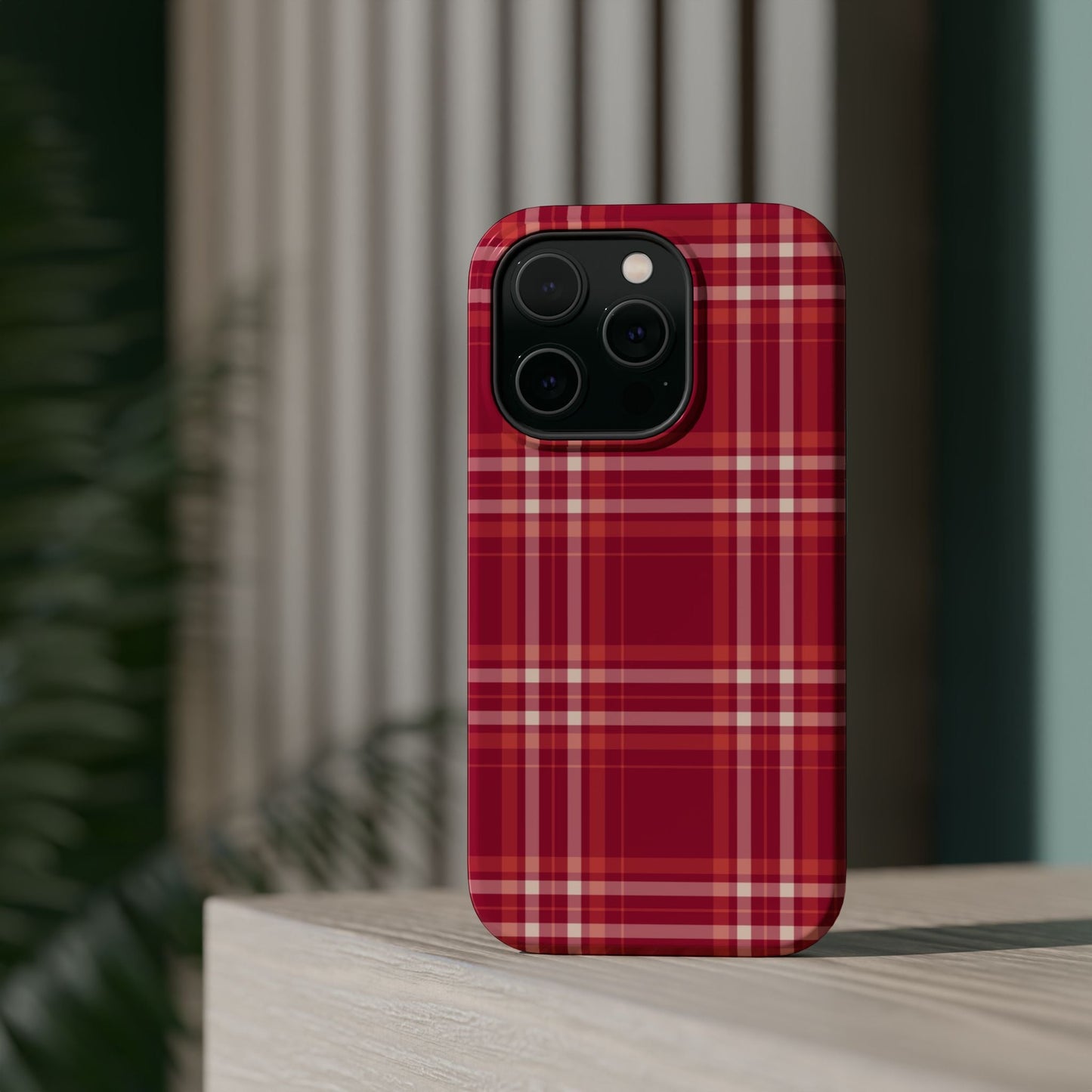 Crimson Check MagSafe iPhone Case - BOGO Cases