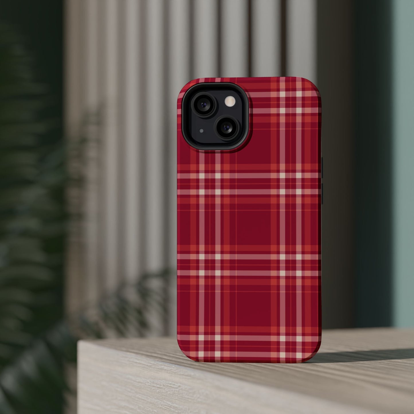 Crimson Check MagSafe iPhone Case - BOGO Cases