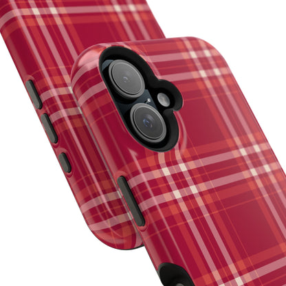 Crimson Check MagSafe iPhone Case - BOGO Cases