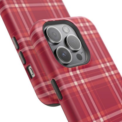 Crimson Check MagSafe iPhone Case - BOGO Cases