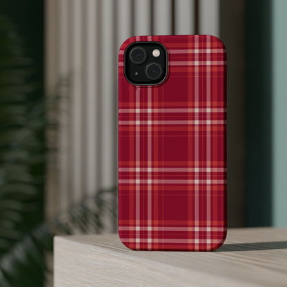 Crimson Check MagSafe iPhone Case - BOGO Cases