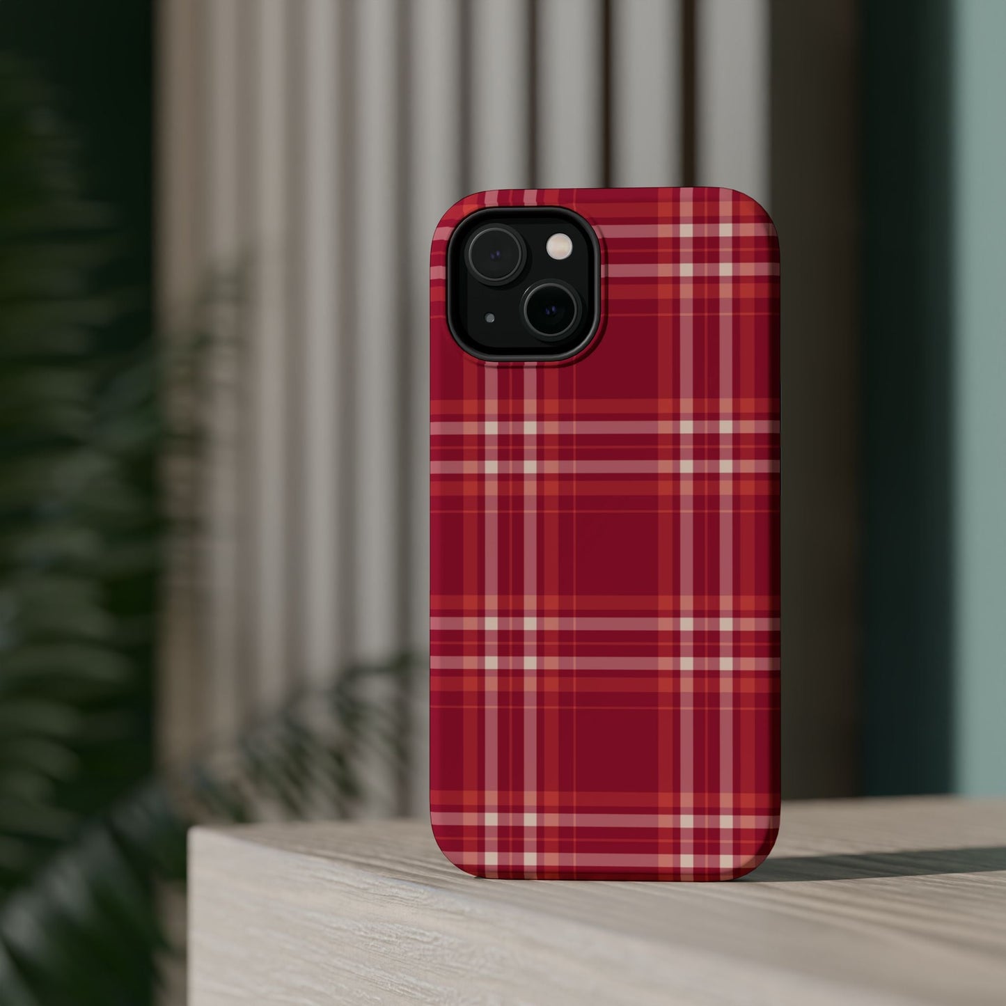 Crimson Check MagSafe iPhone Case - BOGO Cases
