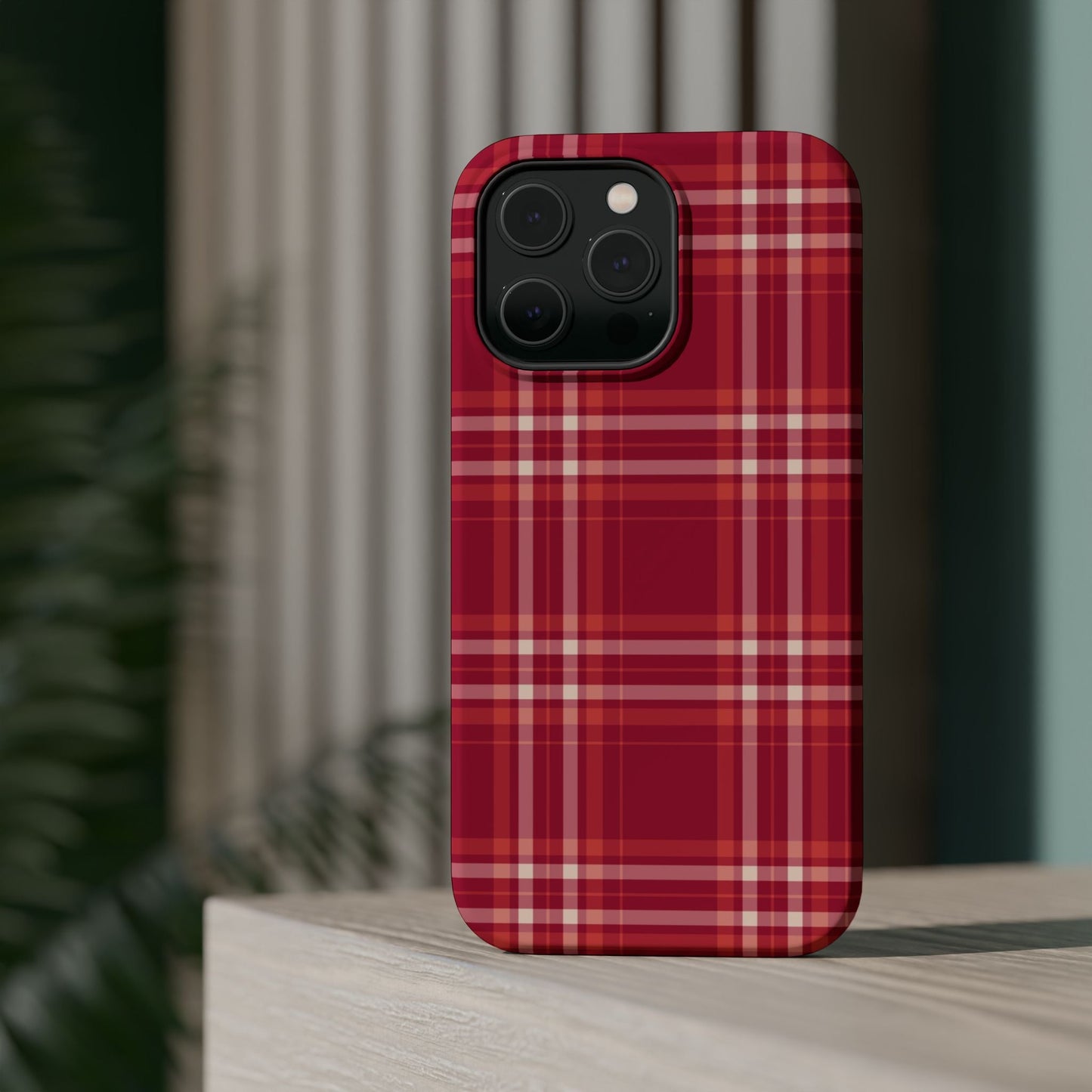 Crimson Check MagSafe iPhone Case - BOGO Cases
