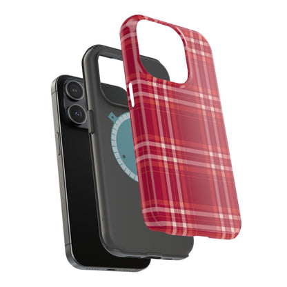 Crimson Check MagSafe iPhone Case - BOGO Cases