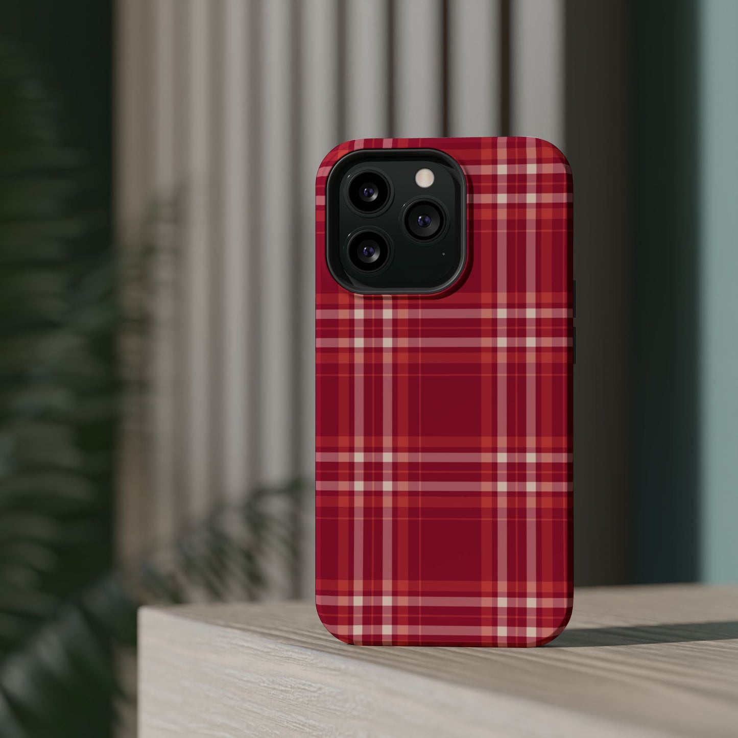 Crimson Check MagSafe iPhone Case - BOGO Cases