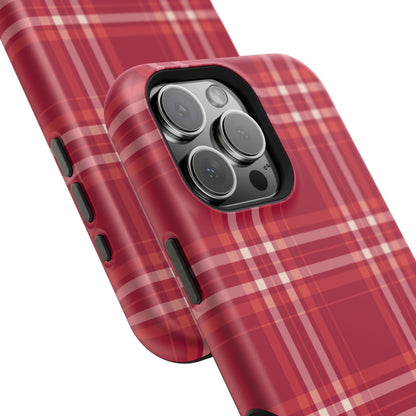 Crimson Check MagSafe iPhone Case - BOGO Cases